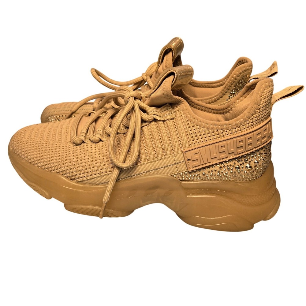 Steve Madden SM NY90 "Maxima" Women's Tan Rhinestone Sneakers Size Unknown - Picture 4 of 10